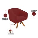 Ver imagem 3 de Poltrona Sala Decorativa Stella Base de Madeira Giratória Mm30 Veludo Marsala D03 - D’Rossi