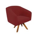 Ver imagem 2 de Poltrona Sala Decorativa Stella Base de Madeira Giratória Mm30 Veludo Marsala D03 - D’Rossi