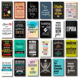 Kit 24 Placas Decorativas Mdf Frases Motivacionais Família - 1