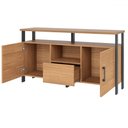 Ver imagem 3 de Balcão Buffet 2 Portas 1 Gaveta 100% Mdf F44 Freijó/preto Fosco - Pradel