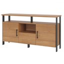 Ver imagem 2 de Balcão Buffet 2 Portas 1 Gaveta 100% Mdf F44 Freijó/preto Fosco - Pradel
