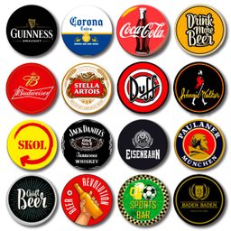 Kit 16 Placas Decorativas Mdf Bebidas Cervejas 30 cm redonda - 1