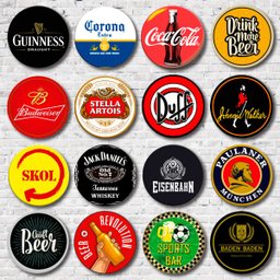 Kit 16 Placas Decorativas Mdf Bebidas Cervejas 30 cm redonda - 3