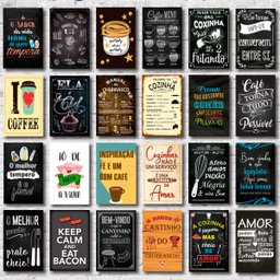 Kit 24 Placas Decorativas Mdf Cozinha Frases Café - 3