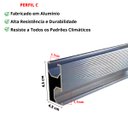 Ver imagem 2 de Perfil Barra Trilho Linha C Estrutura Suporte Fixador Placa Painel Solar Alumínio 2,40 Metros | Perf