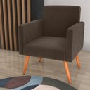 Ver imagem 1 de Poltrona Decorativa para Sala Luan Veludo Marrom