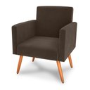 Ver imagem 2 de Poltrona Decorativa para Sala Luan Veludo Marrom