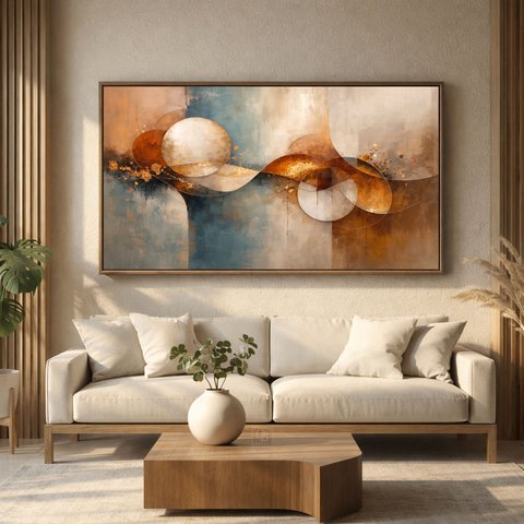Quadro Abstrato Ciclos da Vida - Moderno 183x103 cm