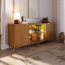Ver imagem 1 de Buffet Neon Float 4 Portas 100% MDF com Vidro Reflecta e LED Canella