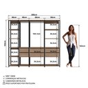 Ver imagem 5 de Guarda Roupa Closet 4 Peças com 2 Cabideiros 6 Gavetas e 11 Nichos Easy