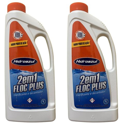 Kit 2 Floc Plus 2x1 Clarificante Decantador Hidroazul 1 Lt