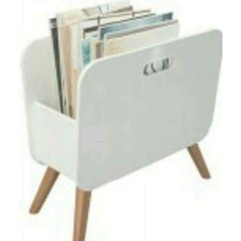 Porta Revista Decorar Sala Casa Revisteiro Pé de Madeira Top