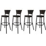 Kit 4 Banquetas Bistro Encosto Junco Preto Assento Preto - 1