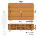 Ver imagem 3 de Rack com Painel para TV até 80 Polegadas 201cm 2 Portas 1 Gaveta Canelado Hera Fanes Espresso Móveis