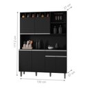 Ver imagem 2 de Armário de Cozinha Completo Delara 6 Portas Preto