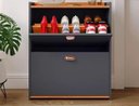 Ver imagem 4 de Sapateira Closet, Cinza/Cinmomo, Decorativo para Calçados Sapatos Tênis, no Pix, com Detalhe em Made