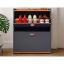 Ver imagem 4 de Sapateira Closet, Cinza/Cinmomo, Decorativo para Calçados Sapatos Tênis, no Pix, com Detalhe em Made