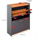 Ver imagem 2 de Sapateira Closet, Cinza/Cinmomo, Decorativo para Calçados Sapatos Tênis, no Pix, com Detalhe em Made