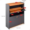 Ver imagem 2 de Sapateira Closet, Cinza/Cinmomo, Decorativo para Calçados Sapatos Tênis, no Pix, com Detalhe em Made