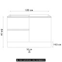 Ver imagem 4 de Balcão de Cozinha para Pia 120cm Grace Grafite Z44 - Mpozenato