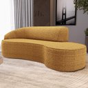 Ver imagem 2 de Sofá 3 Lugares Curvo Sala de Estar Living Firenze Esquerdo D02 Prime Bouclê Mostarda 230cm Pb-03 - L