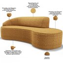 Ver imagem 3 de Sofá 3 Lugares Curvo Sala de Estar Living Firenze Esquerdo D02 Prime Bouclê Mostarda 230cm Pb-03 - L