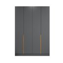 Ver imagem 2 de Guarda Roupa 4 Portas Abrir para Quarto ou Closet 230 cm X 160 cm 100% MDF Cor:Cinza e Peroba