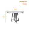 Mesa De Jantar Para 4 ou 6 Lugares Tampo Redondo Com Vidro 1,35m Vitoria Cor Ypê Off White New Ceval - 4