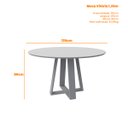 Ver imagem 4 de Mesa de Jantar para 4 ou 6 Lugares Tampo Redondo com Vidro 1,35m Vitoria Cor Ypê Off White New Ceval