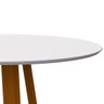 Mesa De Jantar Para 4 ou 6 Lugares Tampo Redondo Com Vidro 1,35m Vitoria Cor Ypê Off White New Ceval - 3