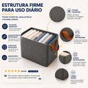Ver imagem 5 de Kit 4 Caixas Organizadora Dobrável 47x28x20cm Multiuso Cinza para Roupas e Brinquedos