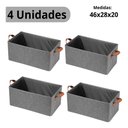 Ver imagem 2 de Kit 4 Caixas Organizadora Dobrável 47x28x20cm Multiuso Cinza para Roupas e Brinquedos