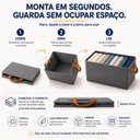 Ver imagem 4 de Kit 4 Caixas Organizadora Dobrável 47x28x20cm Multiuso Cinza para Roupas e Brinquedos