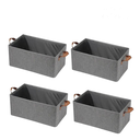 Ver imagem 1 de Kit 4 Caixas Organizadora Dobrável 47x28x20cm Multiuso Cinza para Roupas e Brinquedos