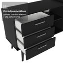 Ver mais imagens de Escrivaninha em L Mesa para Computador Gamer 3 Gavetas Preto Lisboa Madesa