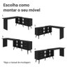 Escrivaninha em L Mesa para Computador Gamer 3 Gavetas Preto Lisboa Madesa - 7