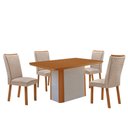 Ver imagem 2 de Mesa de Jantar Isadora 120cm Tampo MDF Laminado Canto Copo com 4 Cadeiras Lisa