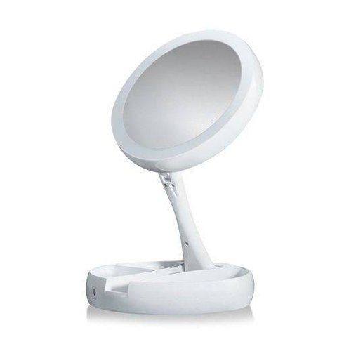 Espelho para Maquiagem com LED Dobrável Portátil