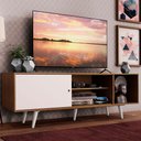 Ver imagem 1 de Rack Madesa Dubai para TV até 65 Polegadas com Pés Rustic/Branco 6E09 Cor:Rustic/Branco/Branco