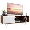 Rack Madesa Dubai para TV até 65 Polegadas com Pés Rustic/Branco 6E09 Cor:Rustic/Branco/Branco - 2