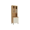 Ver imagem 1 de Paneleiro Cozinha Modulado Rebeca C/ 4 Portas C/ Vidro 70cm Mel/off White Movelbento