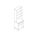 Ver imagem 4 de Paneleiro Cozinha Modulado Rebeca C/ 4 Portas C/ Vidro 70cm Mel/off White Movelbento