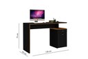 Ver imagem 2 de Mesa Office Escritório 1 Porta 1 Gaveta Preto com Freijó - Rede Móveis