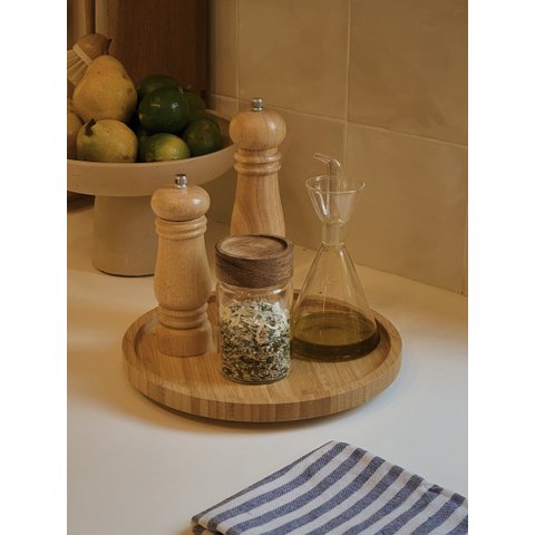 Organizador Giratório Baixo em Bambu ou