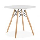 Ver imagem 1 de Mesa Eames Eiffel Tampo Mdf Branco 60cm - Base Madeira