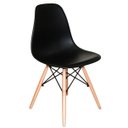 Ver imagem 1 de Kit com 6 Cadeiras Charles Eames Wood DSW Preta - Base Madeira