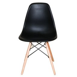 Kit com 6 Cadeiras Charles Eames Wood DSW Preta - Base Madeira - 2 Kit com 6 Cadeiras Charles Eames Wood DSW Preta - Base Madeira - 2
