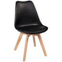 Ver imagem 1 de Kit 4 Cadeiras Leda Preta - Charles Eames Wood com Almofada