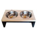 Ver imagem 4 de Comedouro Duplo Premium Elevado Madeira P/ Cães E Gatos