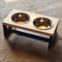 Ver imagem 6 de Comedouro Duplo Premium Elevado Madeira P/ Cães E Gatos